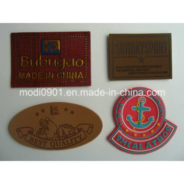 Etiquetas en relieve / Etiquetas de cuero de logotipo / Patches de cuero para Jeans Etiquetas de cuero
